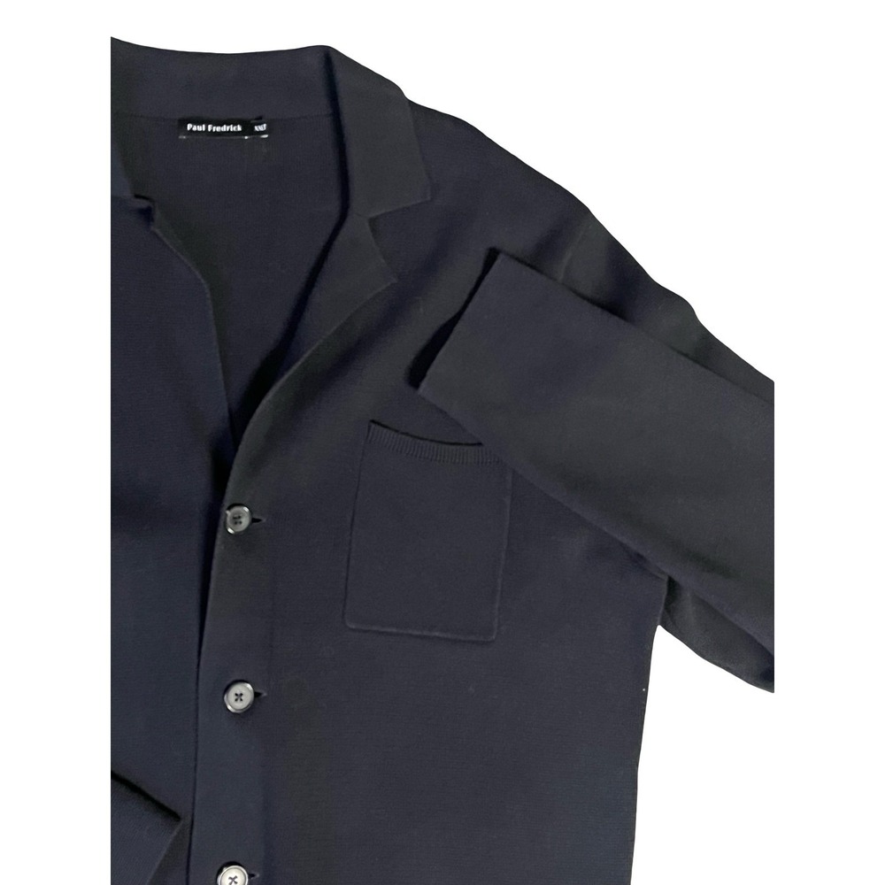 Paul Fredrick Mens XXLT Black Cotton Knit Button Front Cardigan Sweater RN 94230